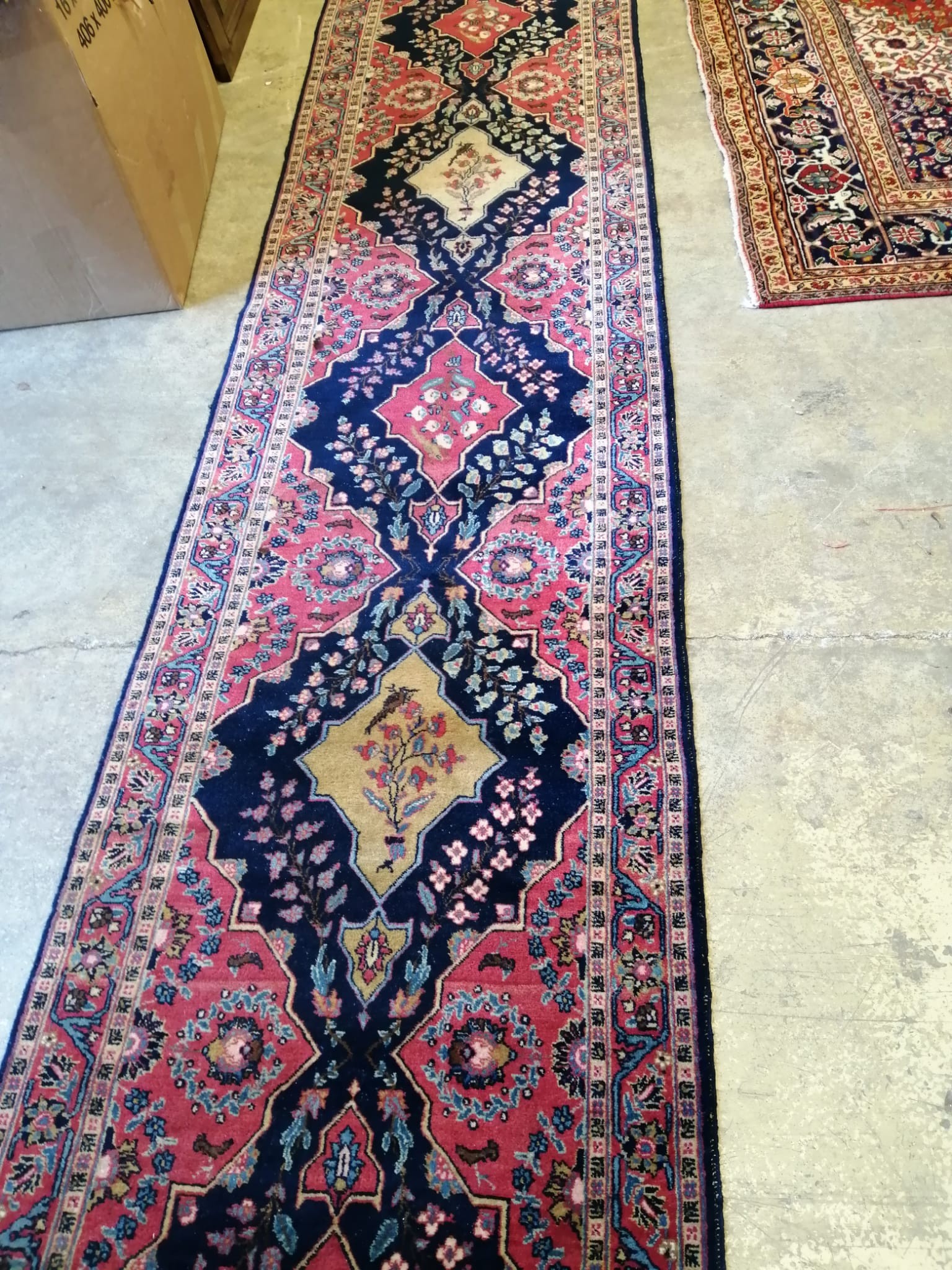 A North West Persian blue ground runner, 560 x 89cm
